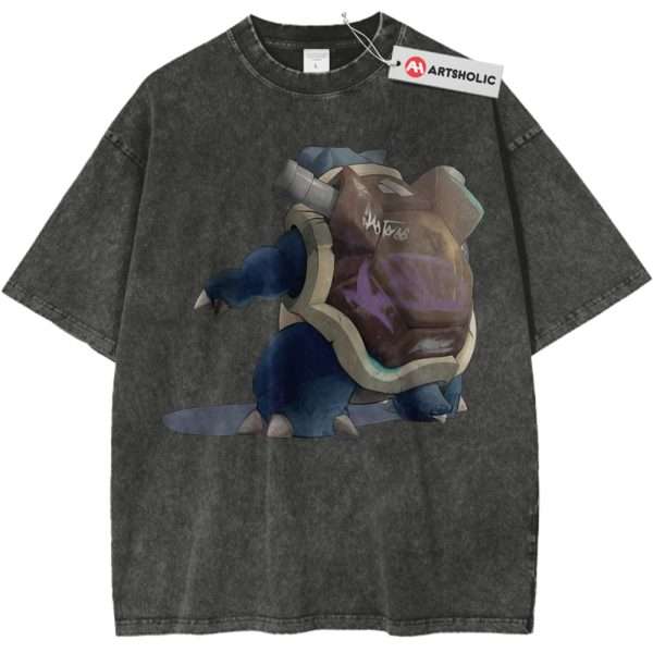 Blastoise Shirt, Pokemon Shirt, PKM Shirt, Anime Shirt, Vintage T-Shirt - Pirate Gray, XL
