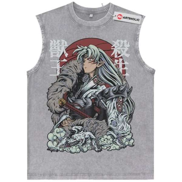 Sesshomaru Tank Top, Inuyasha Tank Top, Anime Tank Top, Vintage Tank Top - Gray, L