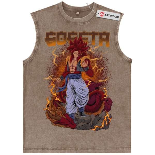 SSJ4 Vegito Tank Top, Dragon Ball Z Tank Top, DBZ Tank Top, Anime Tank Top, Vintage Tank Top - Brown, L