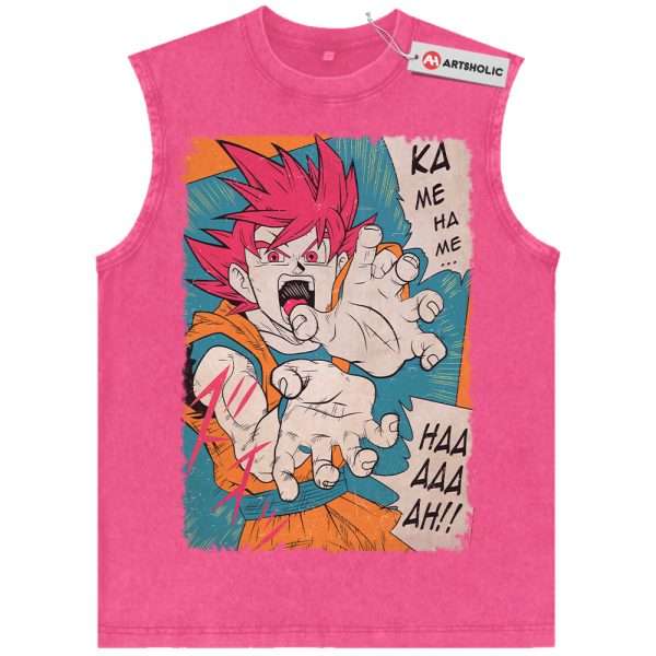 Son Goku Tank Top, Dragon Ball Z Tank Top, DBZ Tank Top, Anime Tank Top, Vintage Tank Top - Rose Red, L
