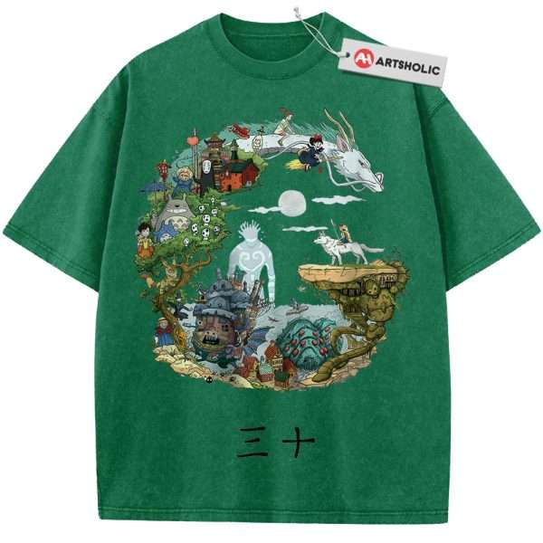 Studio Ghibli Shirt, Anime Shirt, Vintage Tee - Grass Green, 5XL