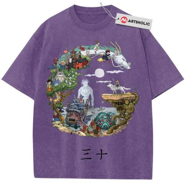 Studio Ghibli Shirt, Anime Shirt, Vintage Tee - Purple, M
