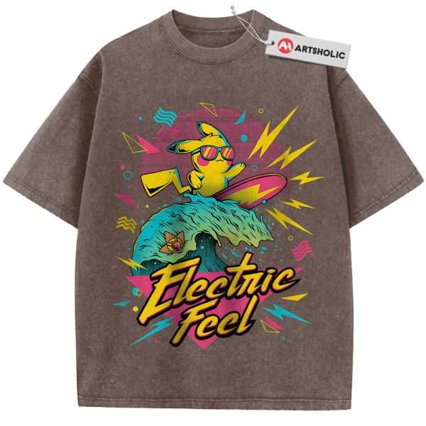 Pokemon shirt, Pikachu Shirt, Anime Shirt, Vintage Tee - Coffee, S