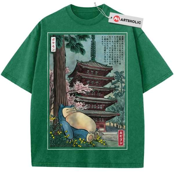 Snorlax Shirt, Pokemon shirt, Anime Shirt, Vintage Tee - Grass Green, S