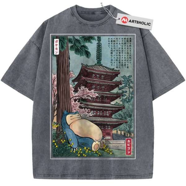 Snorlax Shirt, Pokemon Shirt, Anime Shirt, Vintage Tee - Grey, 2XL