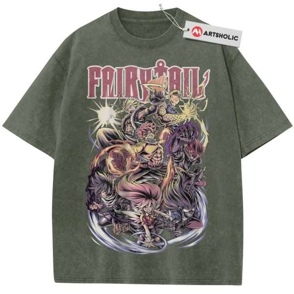 Fairy Tail Shirt, Anime Shirt, Vintage T-Shirt - Army Green, 3XL