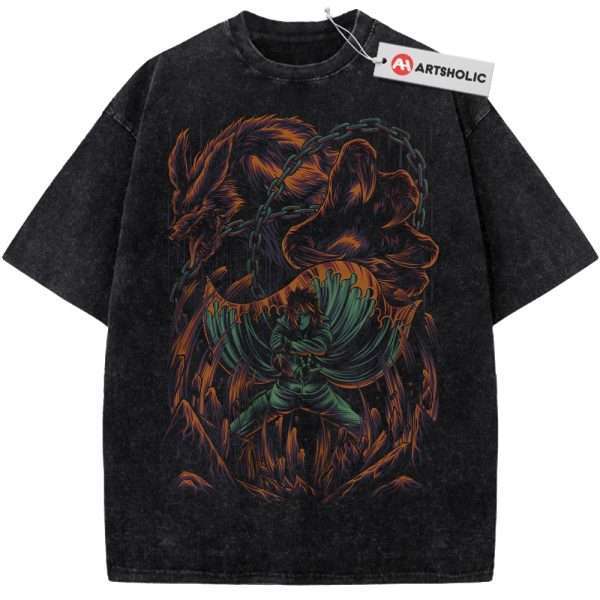 Minato Namikaze Shirt, Kurama Shirt, Naruto Shirt, Anime Shirt, Vintage T-Shirt