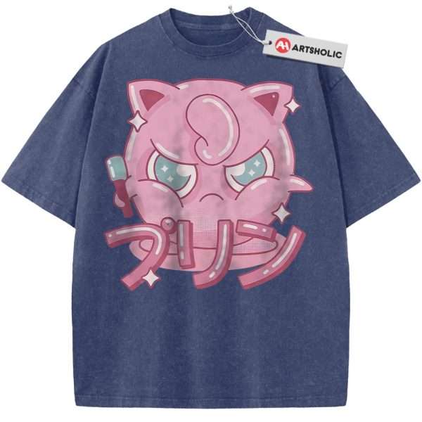 Jigglypuff Shirt, Anime Shirt, Vintage Tee - Blue, L
