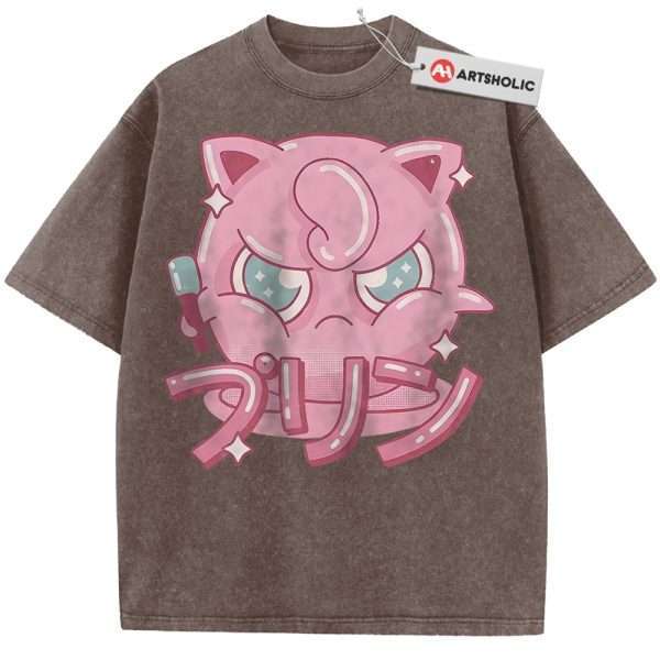 Jigglypuff Shirt, Pokemon shirt, Anime Shirt, Vintage Tee - Coffee, M