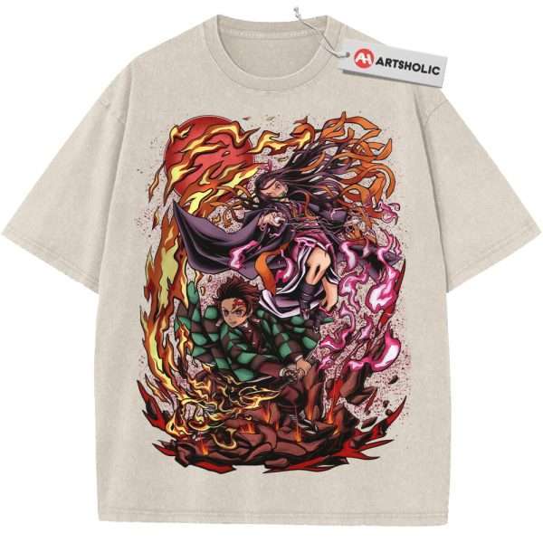 Nezuko vs Tanjiro Kamado Shirt, Demon Slayer Shirt, Anime Shirt, Vintage T-Shirt