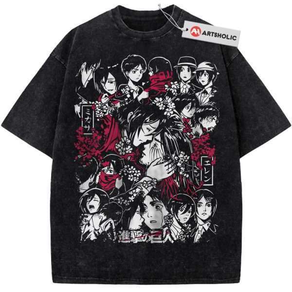 Mikasa Ackerman vs Eren Yeager Shirt, Attack On Titan Shirt, AOT Shirt, Anime Shirt, Vintage Tee