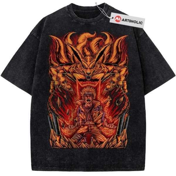 Kurama vs Naruto Uzumaki Shirt, Anime Shirt, Vintage T-Shirt