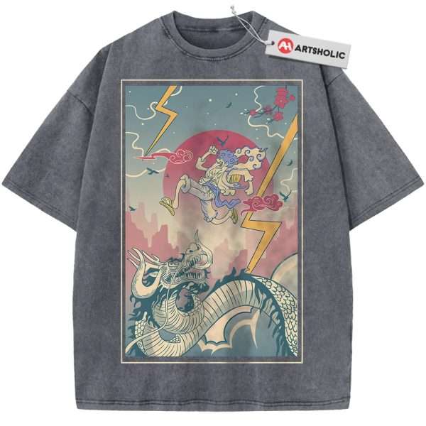 Monkey D Luffy Shirt, Kaido Shirt, One Piece Shirt, Anime Shirt, Vintage T-Shirt - Grey, L
