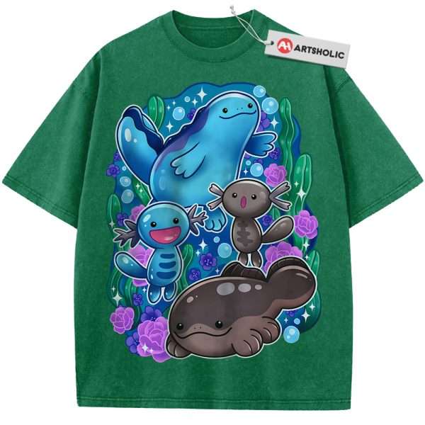 Wooper Shirt, Quagsire Shirt, Wooper Shirt, Clodsire Shirt, Pokemon shirt, Anime Shirt, Vintage T-Shirt - Grass Green, S