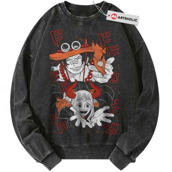 Portgas D Ace Sweatshirt, Yamato Sweatshirt, One Piece Sweatshirt, Anime Sweatshirt, Vintage Sweatshirt