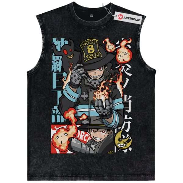 Shinra Kusakabe Tank Top, Fire Force Tank Top, Anime Tank Top, Vintage Tank Top