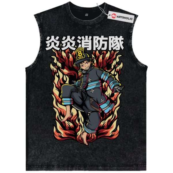 Shinra Kusakabe Tank Top, Fire Force Tank Top, Anime Tank Top, Vintage Tank Top