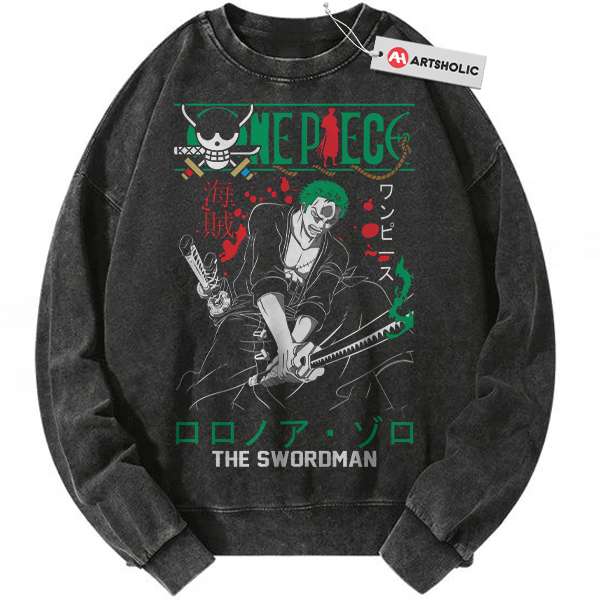 Roronoa Zoro Sweatshirt, One Piece Sweatshirt, Anime Sweatshirt, Vintage Sweater