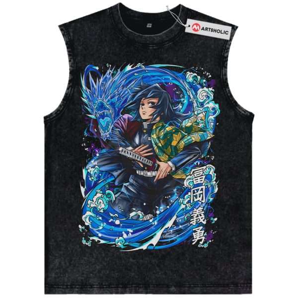 Giyu Tomioka Tank Top, Demon Slayer Tank Top, Anime Tank Top, Vintage Tank Top