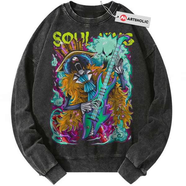 Brook Sweatshirt, One Piece Sweatshirt, Anime Sweatshirt, Vintage Sweatshirt