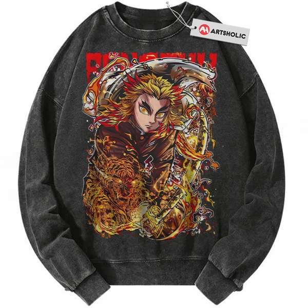 Kyojuro Rengoku Sweatshirt, Demon Slayer Sweatshirt, Anime Sweatshirt, Vintage Sweatshirt