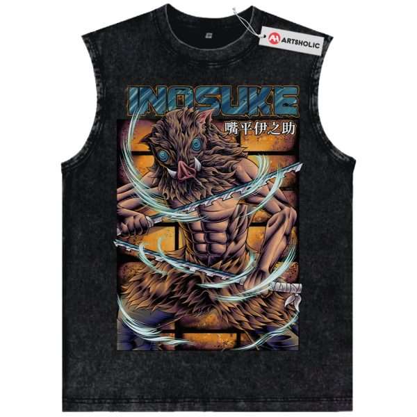 Inosuke Hashibira Tank Top, Demon Slayer Tank Top, Anime Tank Top, Vintage Tank Top