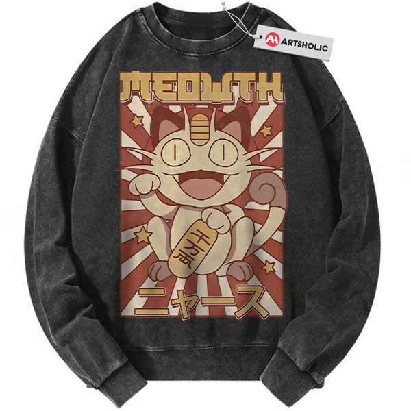 Meowth Sweatshirt, Pokemon Sweatshirt, PKM Sweatshirt, Anime Sweatshirt, Vintage Sweater