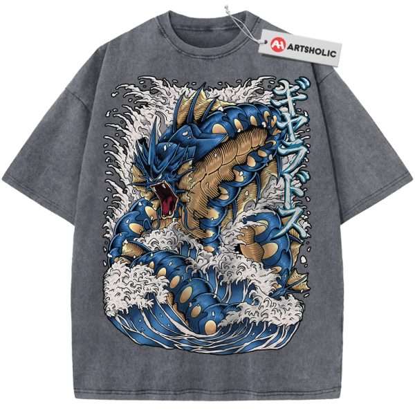 Gyarados Shirt, Pokemon shirt, Anime Shirt, Vintage T-Shirt - Grey, 3XL