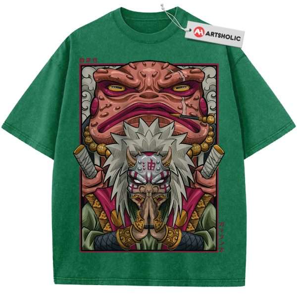 Jiraiya Shirt, Naruto Shirt, Anime Shirt, Vintage T-Shirt - Grass Green, 4XL
