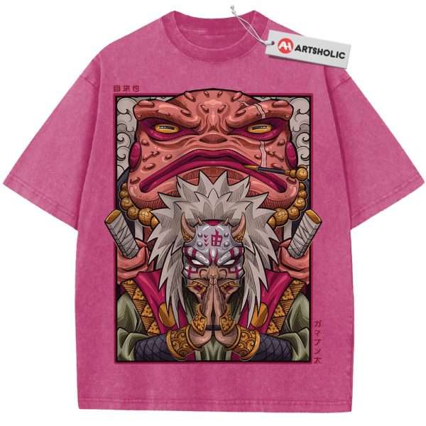 Jiraiya Shirt, Naruto Shirt, Anime Shirt, Vintage T-Shirt - Rose Red, 4XL