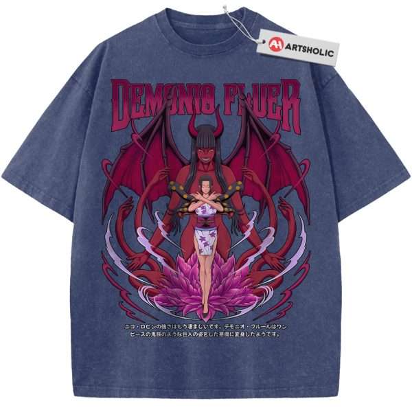 Nico Robin Shirt, One Piece Shirt, Anime Shirt, Vintage Tee - Blue, S