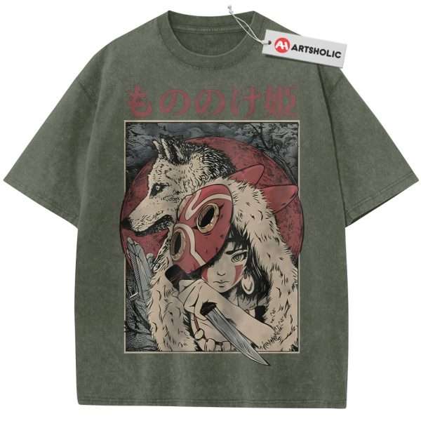 Princess Mononoke Shirt, Studio Ghibli Shirt, Anime Shirt, Vintage T-Shirt - Army Green, L