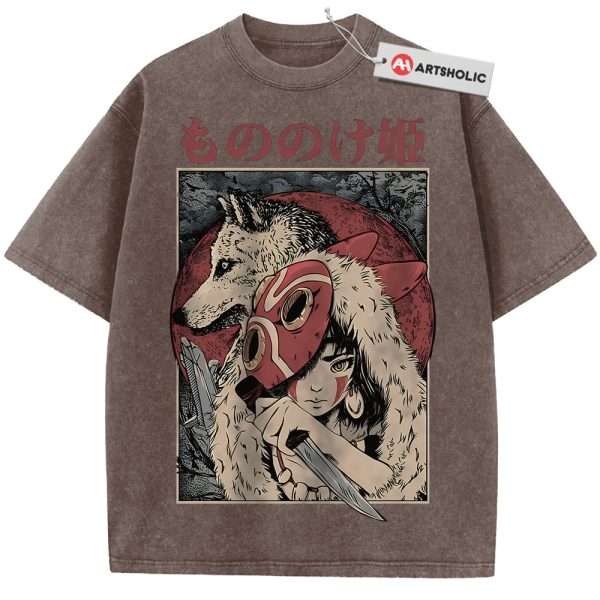 Princess Mononoke Shirt, Studio Ghibli Shirt, Anime Shirt, Vintage T-Shirt - Coffee, M