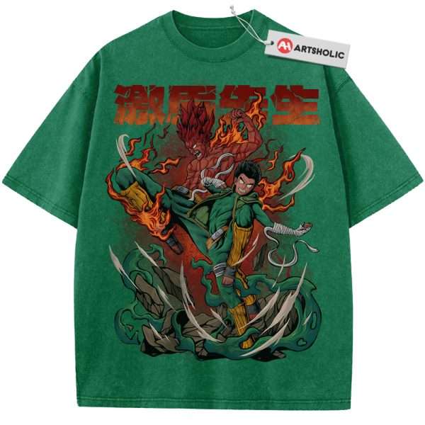 Rock Lee Shirt, Might Guy Shirt, Naruto Shirt, Anime Shirt, Vintage T-Shirt - Grass Green, S