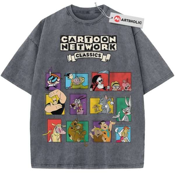 Cartoon Netword 90's Shirt, Animated Shirt, Vintage Tee - Grey, 5XL