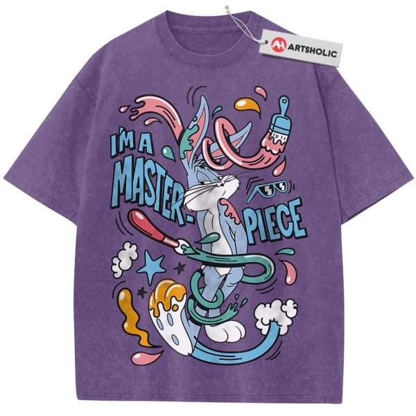 Bugs Bunny Shirt, Looney Tunes Shirt, Cartoon Shirt, Vintage Tee - Purple, XL