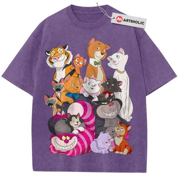 Disney Cat Shirt, Animated Shirt, Vintage Tee - Purple, 3XL
