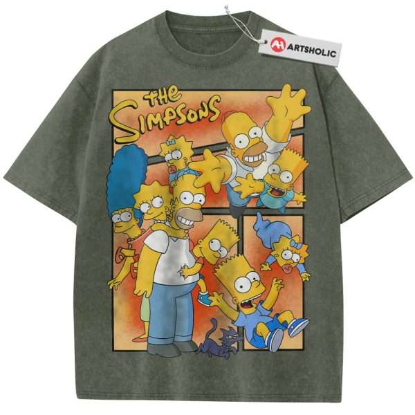 The Simpsons Shirt, Animated Shirt, Vintage Tee - Army Green, XL