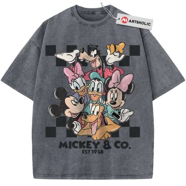 Mickey Mouse Shirt, Donald Duck Shirt, Pluto Shirt, Disney Shirt, Cartoon Shirt, Vintage T-Shirt - Grey, 5XL