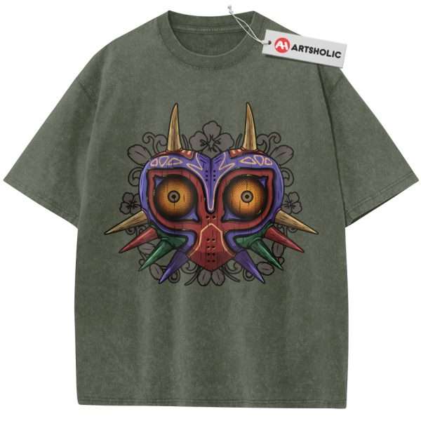 The Legend of Zelda: Majora's Mask Shirt, Game Shirt, Vintage T-Shirt - Army Green, 2XL