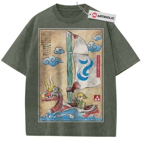 The Legend of Zelda: The Wind Waker Shirt, Game Shirt, Vintage T-Shirt - Army Green, 5XL
