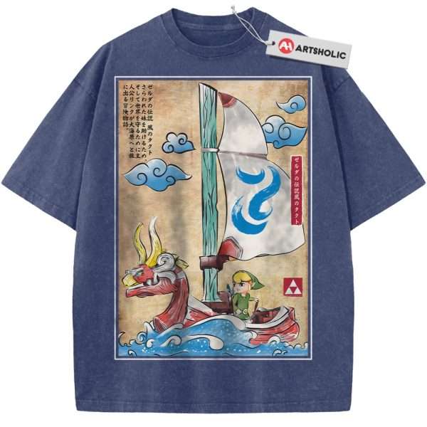 The Legend of Zelda: The Wind Waker Shirt, Game Shirt, Vintage T-Shirt - Blue, L