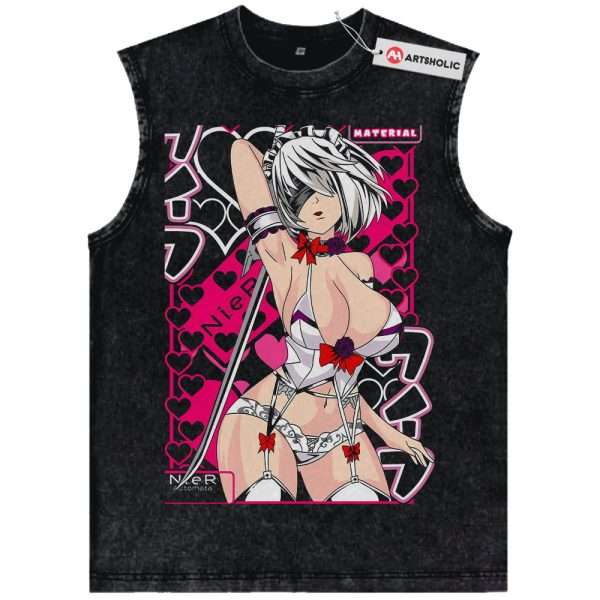 2B Tank Top, NieR:Automata Tank Top, Game Tank Top, Vintage Tank Top