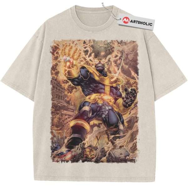 Thanos Shirt, Marvel Comics Shirt, Vintage Tee - Apricot, L