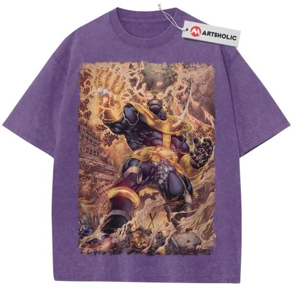 Thanos Shirt, Marvel Comics Shirt, Vintage Tee - Purple, 3XL