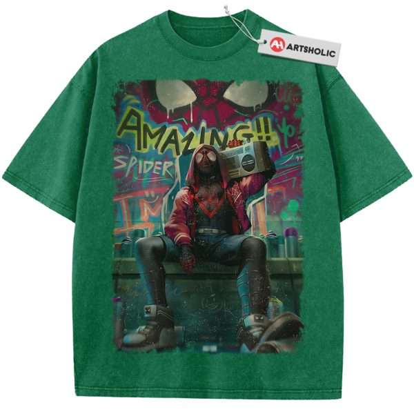 Miles Morales Shirt, Spider-Man Shirt, Marvel Comics Shirt, Vintage Tee - Grass Green, L