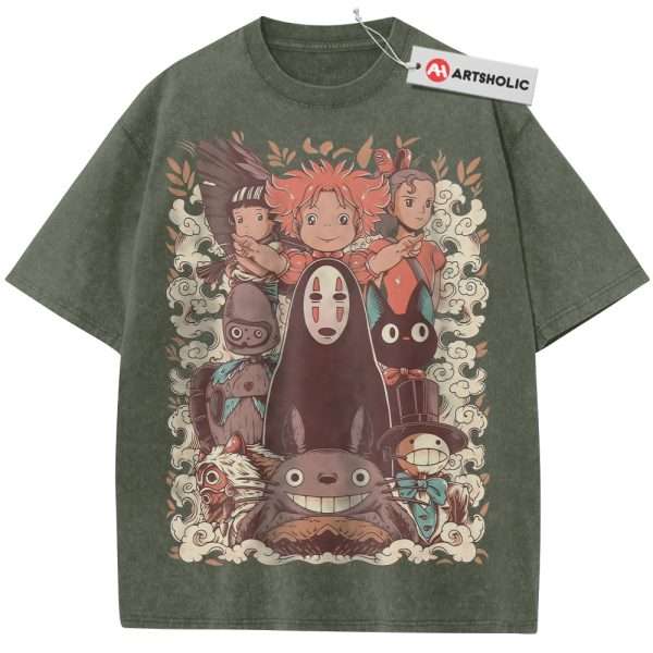Studio Ghibli Shirt, Anime Shirt, Vintage Tee - Army Green, 5XL