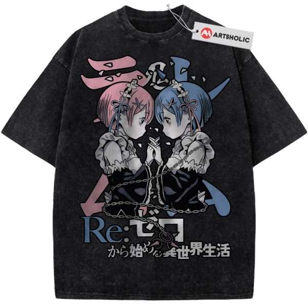 Rem Shirt, Ram Shirt, Re:Zero Shirt, Anime Shirt, Vintage T-Shirt