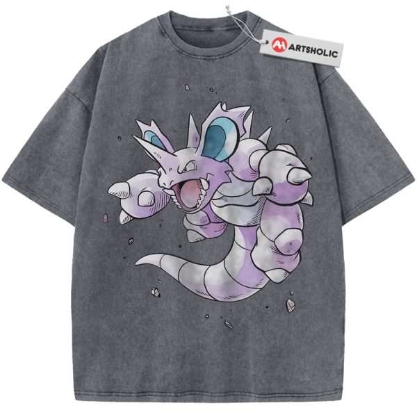 Nidoking Shirt, Pokemon shirt, Anime Shirt, Vintage Tee - Grey, 4XL