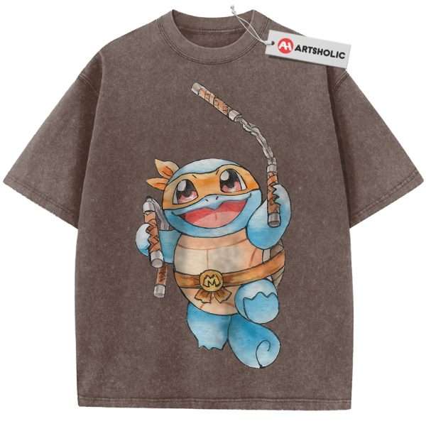 Squirtle x Michelangelo Shirt, Shirt, Pokemon Shirt, Anime Shirt, Vintage Tee